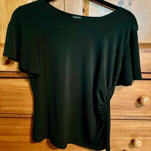 Clara Sun Woo Black Side-Ruched Top, S